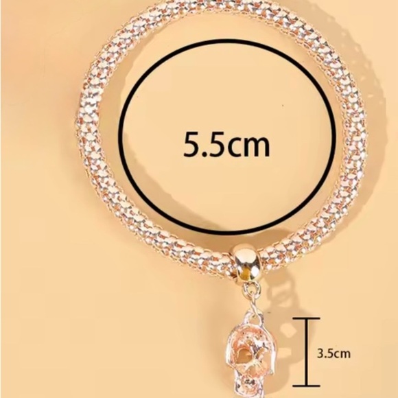 NEW | Rose Gold Bracelet with Skull Charm 🔥 - Picture 3 of 4